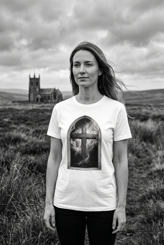 The Truth Will Set You Free – Gothic Window Cross T-Shirt